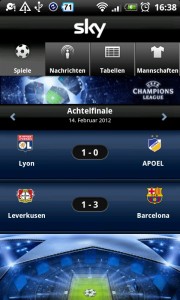Sky Match Tracker Ergebnisse