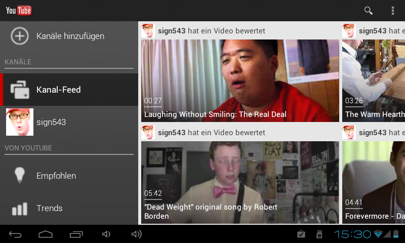 Youtube V4.0 - Ansicht mit Seitenleiste und Videos Youtube V4.0 Ansicht mit Seitenleiste und Videos