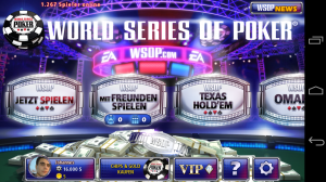 World Series of Poker: Startbildschirm World Series of Poker Startbildschirm