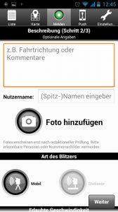 VerkehrsApp Meldung einer Gefahrenquelle