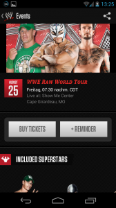 WWE: Event-Ansicht WWE Event Ansicht