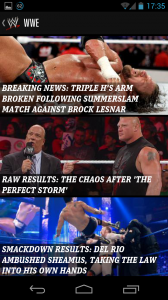 WWE: Startbildschirm WWE Startbildschirm