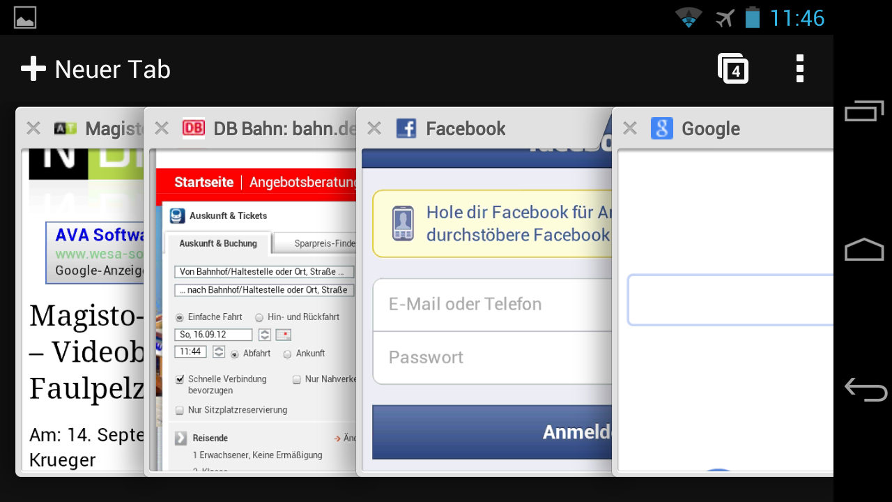 Chrome Tabs Querformat