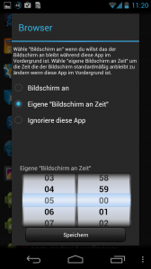 IntelliScreen: App-abhängige Einstellungen IntelliScreen App abhängige Einstellungen