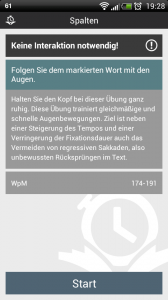 Schneller lesen - Augentraining Erläuterung