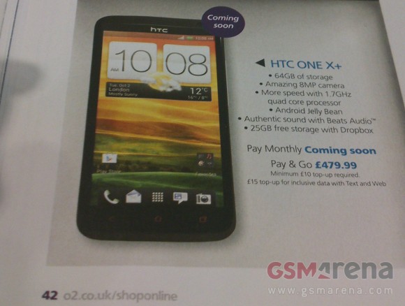 HTC One X+ (Bild: gsmarena) HTC One X+ (Bild: gsmarena)