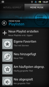 Sony Xperia U: Bedienoberfläche