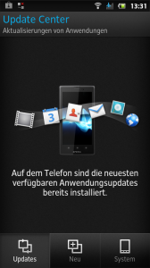 Sony Xperia U: Bedienoberfläche