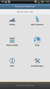 Android Weather - Startseite Android Weather - Startseite