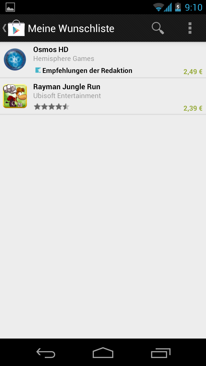 Google Play Store Wunschliste 03