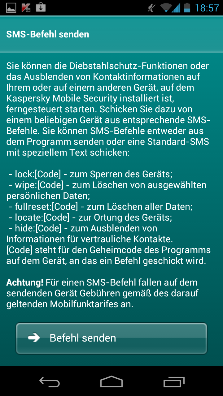 KSM SMS Codes