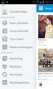 Rdio Menü