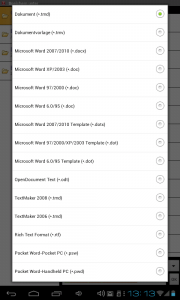TextMaker Mobile Datei Formate