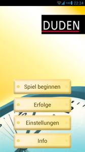 Gegen die Zeit - Startbildschirm
