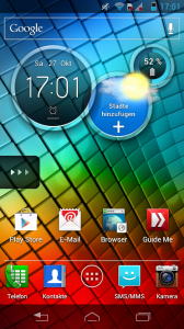 Motorola Razr i Startscreen