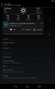 Notification Weather: Benachrichtigungsleiste Notification Weather Benachrichtigungsleiste