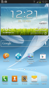 Samsung Galaxy Note II Startscreen