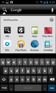 Schwarze Google Mobile Elemente durchsuchen