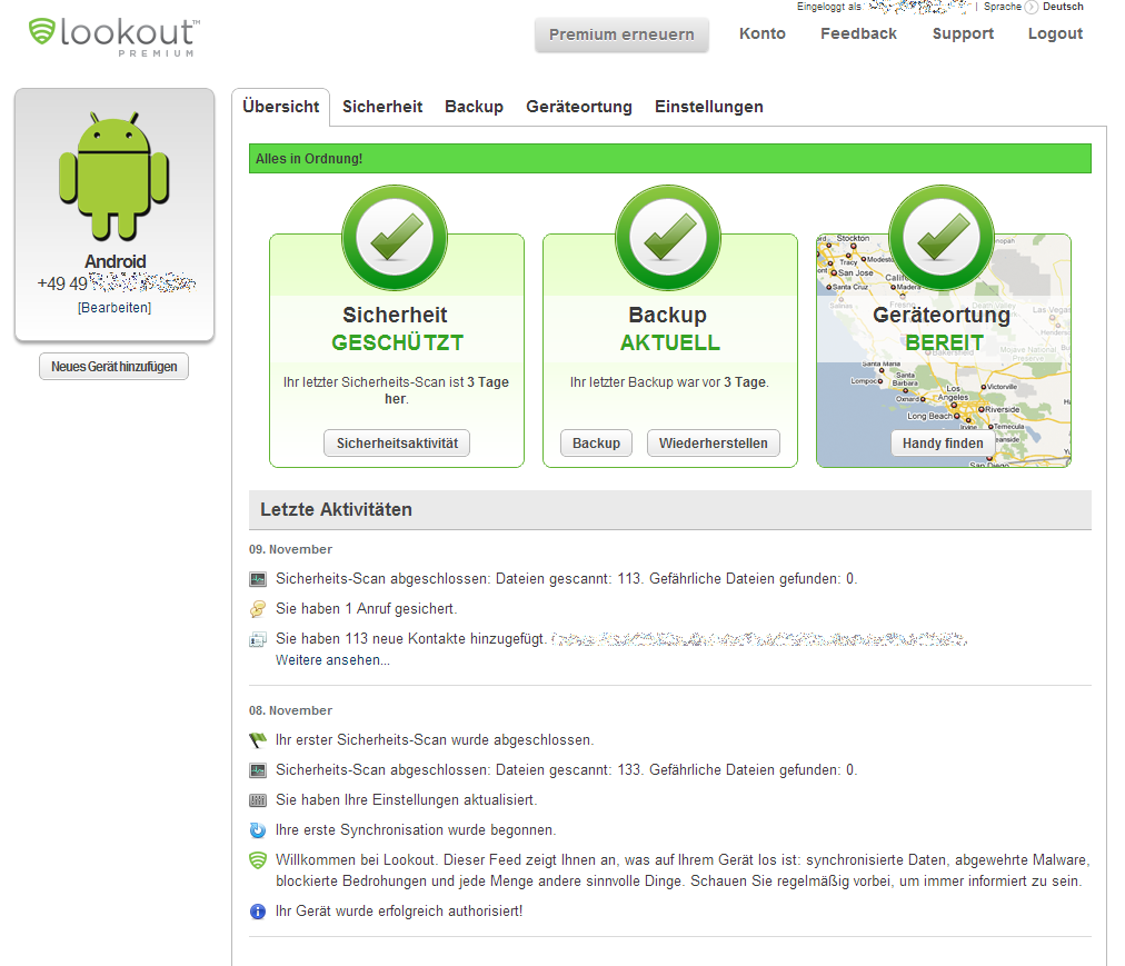 Screenshot Lookout Web