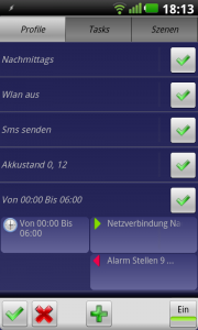Tasker Profilübersicht