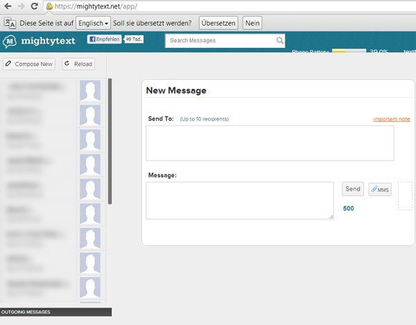 Mightytext: SMS am PC Mightytext: SMS am PC