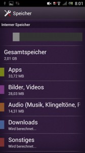 Sony Xperia J: Speicherverwaltung