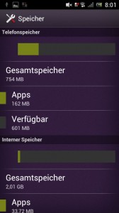 Sony Xperia J: Speicherverwaltung