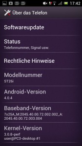 Sony Xperia J: Telefoninfo