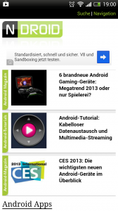 HTC One X+ Browser