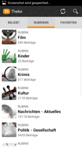 Theke - Rubriken