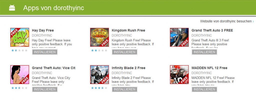 Fake-Apps im Google Play Store Fake-Apps im Google Play Store