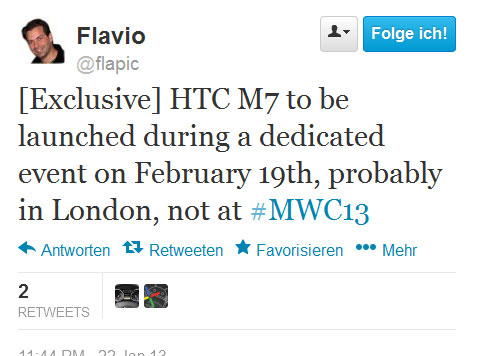 HTC M7: London (Bild: Twitter) HTC M7: London (Bild: Twitter)