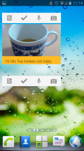 Google Keep - Widgets Abbildung zum Artikel „Test: Google Keep – Evernote-Konkurrent mit Ergänzungsbedarf“