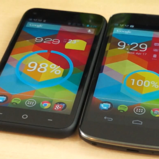 HTC First vs. LG Nexus 4 (Bild: pocketnow) HTC First vs. LG Nexus 4 (Bild: pocketnow)