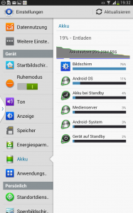Samsung Galaxy Note 8.0 - Akkuverbrauch Abbildung zum Artikel „Das Samsung Galaxy Note 8.0 im Test – Ein Anlass zum Schmunzeln“