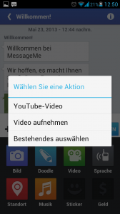 MessageMe - Video verschicken Abbildung zum Artikel „MessageMe – Messenger-App für Android mit Vorzügen im Detail“
