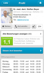 Arztsuche jameda - Arztinfo (Quelle - Google Play Store)