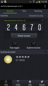 Samsung Galaxy S4 AnTuTu Benchmark