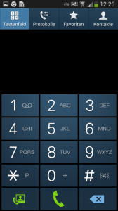 Samsung Galaxy S4 - Telefonfeld (Bild: N-Droid) Abbildung zum Artikel „Das Samsung Galaxy S4 im Test – Wie eine schlimme 1980er Jahre-Krawatte“