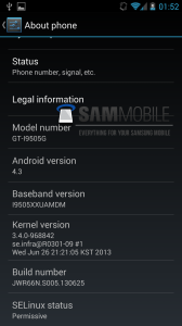Samsung Galaxy S 4 mit Android 4.3 (Bild: sammobile)