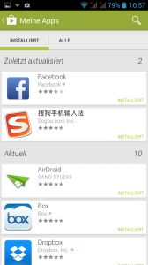 Play Store 4.3.10 zuletzt aktualisierte Apps - Bild: N-Droid.de