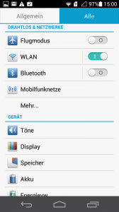 Huawei Ascend P6 - Einstellungen (Bild: N-Droid.de)