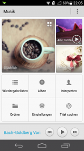 Huawei Ascend P6 - Music-Player (Bild: N-Droid.de)