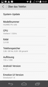 Huawei Ascend P6 - System (Bild: N-Droid.de)