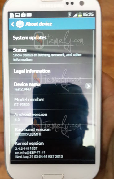 Samsung Galaxy S3 mit Android 4.3 (Bild: temefy)