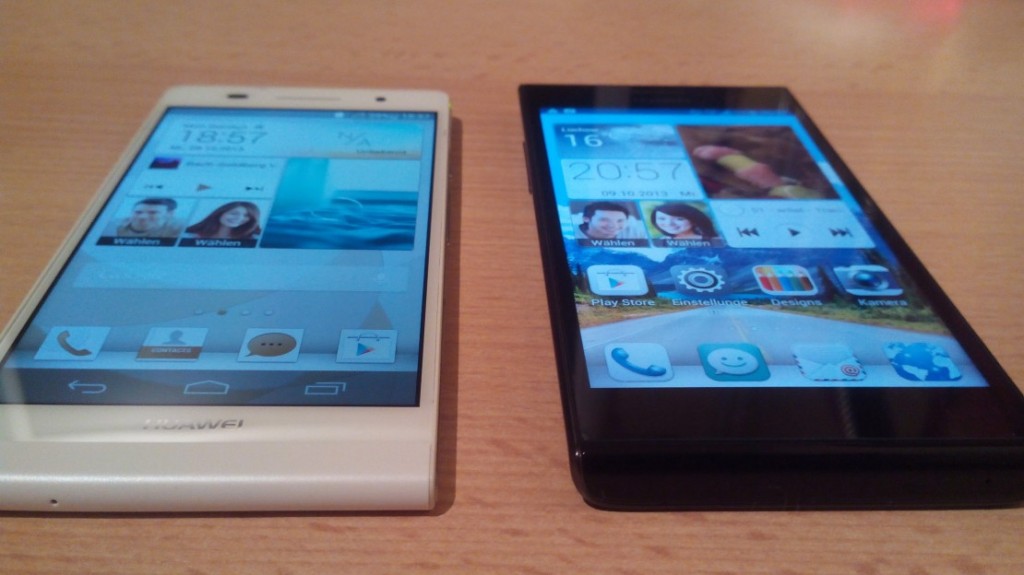 Ascend P6 und Ascend P2 Display bei Beleuchtung (Bild: N-Droid.de)