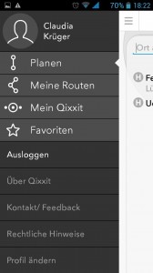 Qixxit - Menü
