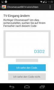 Chromecast TV Code (Bild: N-Droid.de)