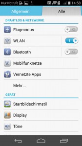 Huawei Ascend P7 Einstellungen (Bild: N-Droid.de)