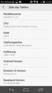 Huawei Ascend P7 System (Bild: N-Droid.de)